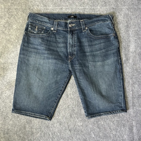 True Religion Other - True Religion Men's 38 Geno Relaxed Slim Denim Jorts Shorts Whiskers